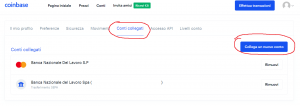 Coinbase aggiungere un conto