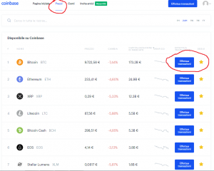 Acquistare Bitcoin e altre Criptovalute su Coinbase