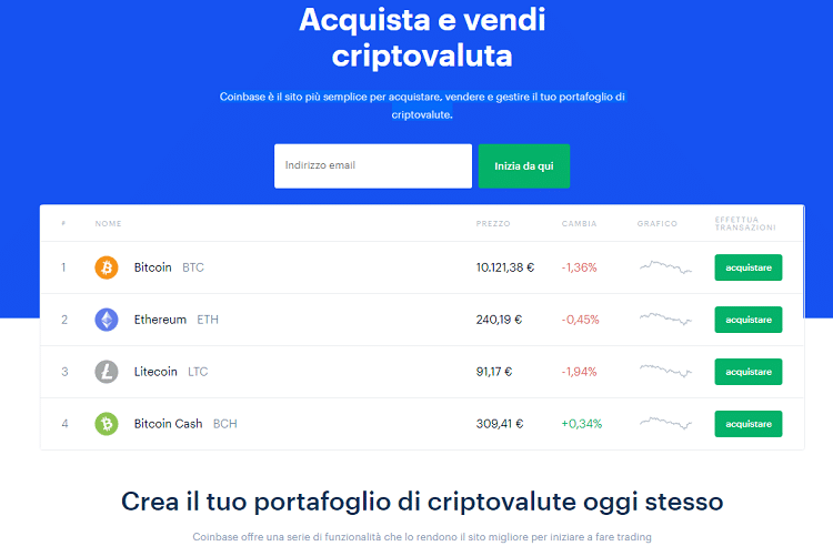 ComprareBitcoinealtreCriptovalutesuCoinbaseguidapratica