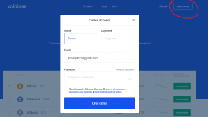 comprare bitcoin e altre Criptovalute su Coinbase