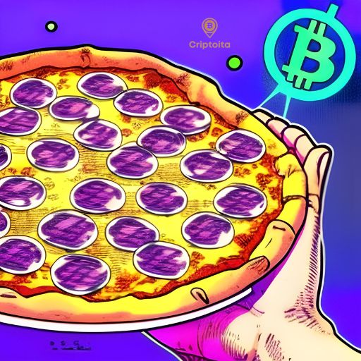 Una pizza con topping vari, rappresentante la transazione di Pizza Bitcoin